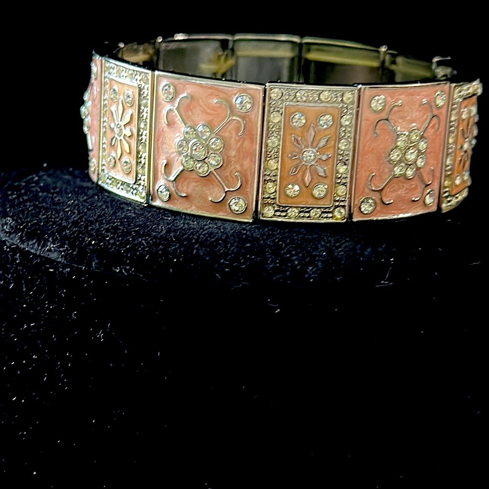 Vintage Pink and Crystal Bracelet